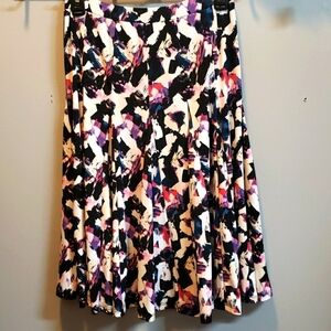 Premise Petite Small Abstract Pattern Multicolored Stretch Panel Skirt